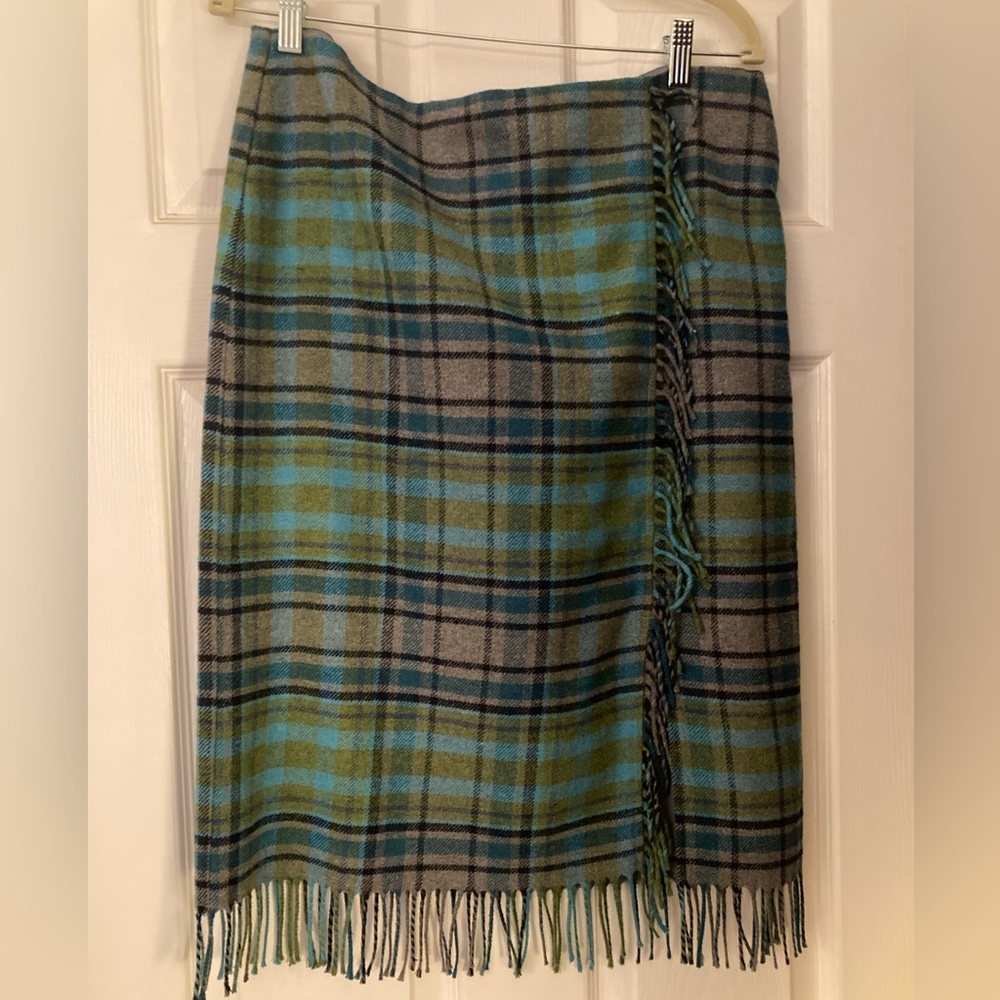 J.Jill Fringe Wool Blend Midi Skirt